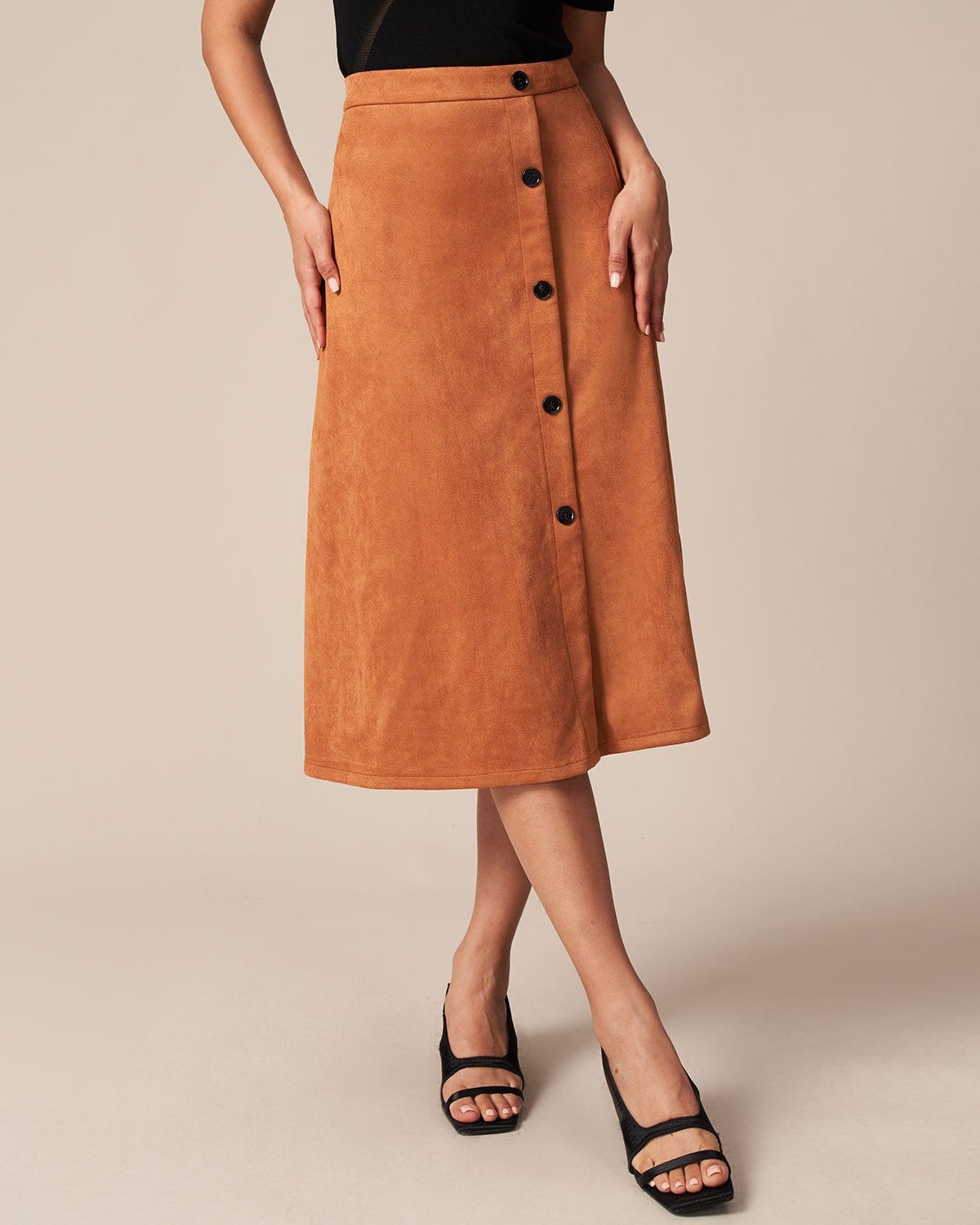 the-single-breasted-suede-midi-skirt-brown-bottoms-jddtxy-825119